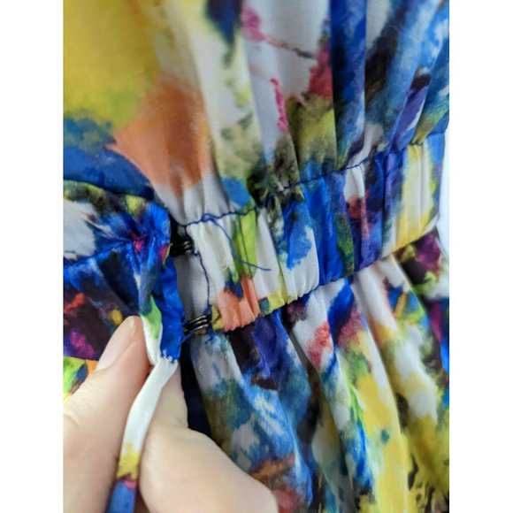 Willy Jay's Blue and Yellow Lightweight Wrap Dress Size S - Picture 5 of 9